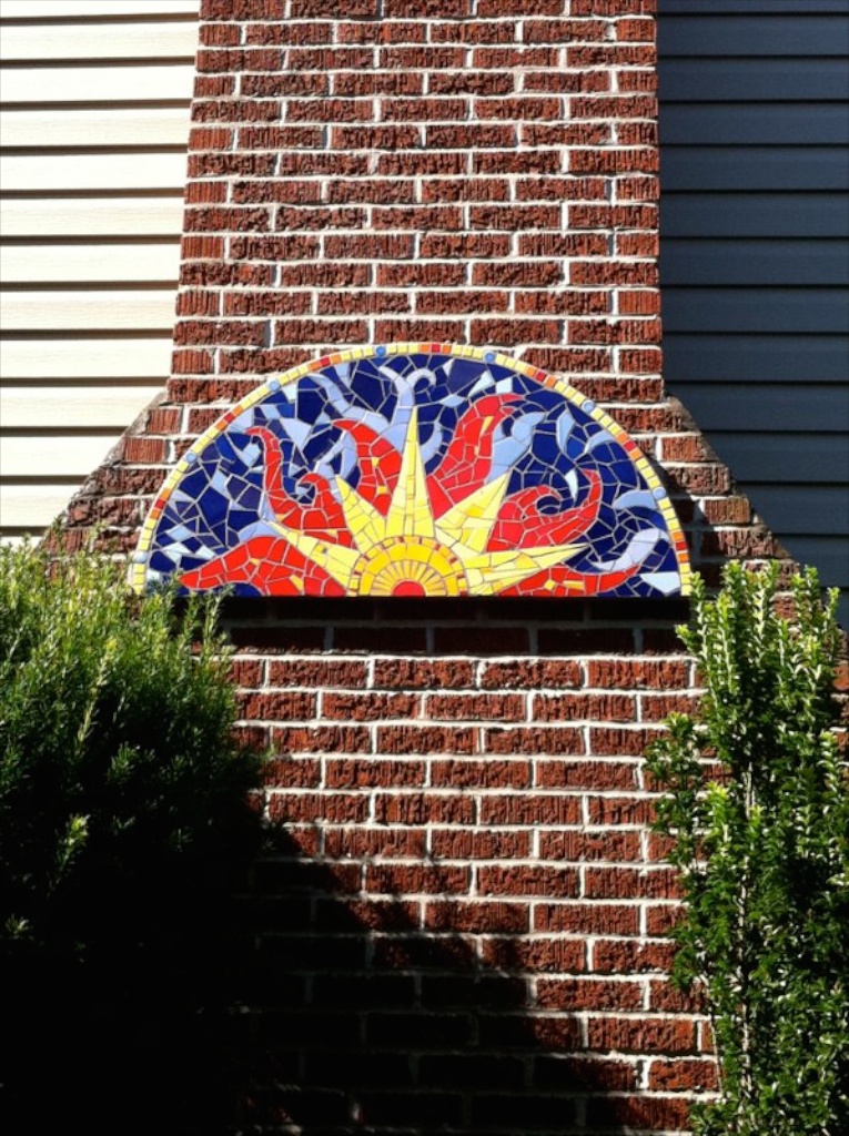 Sunburst on Brick Chimney