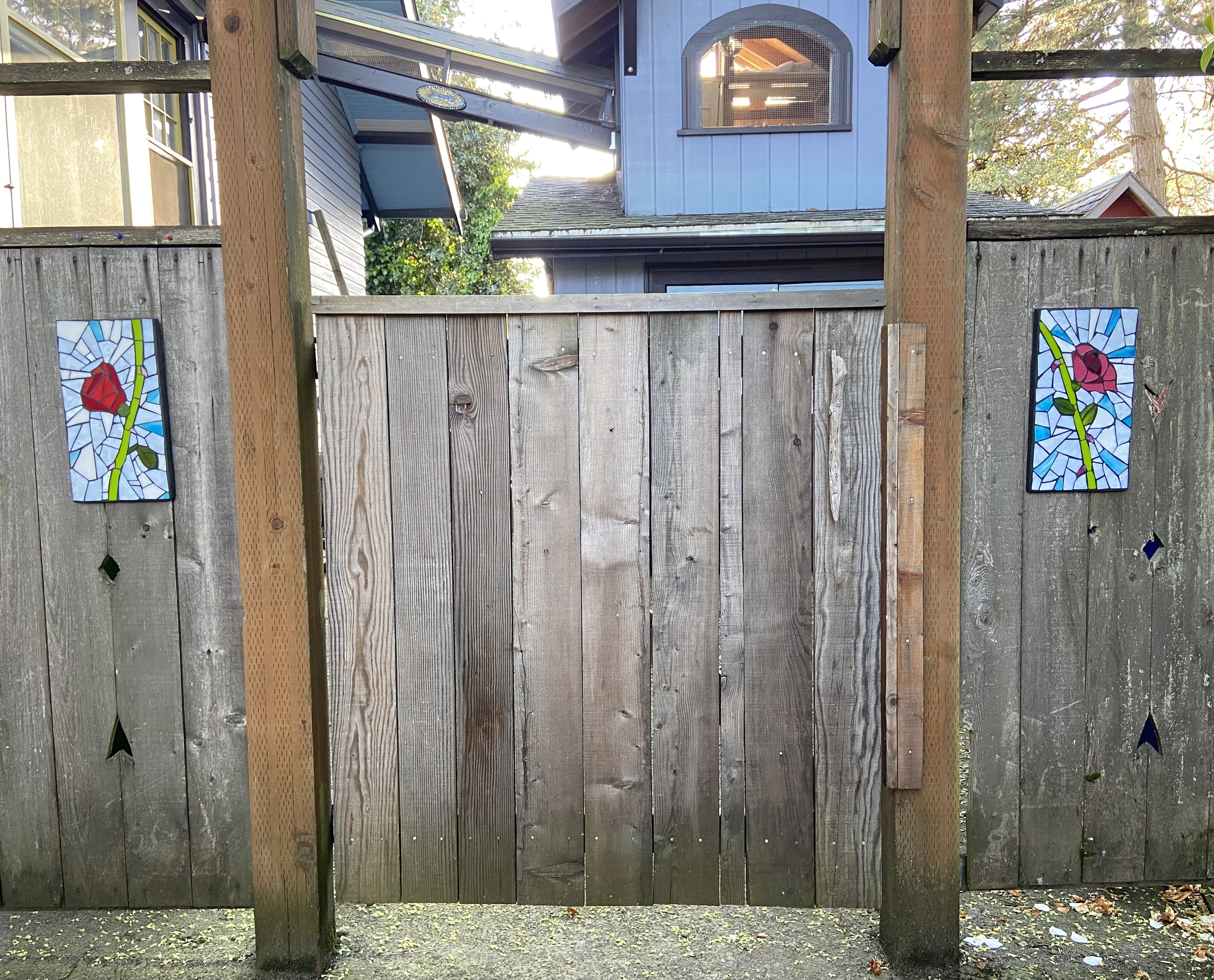 Rose Doorway Mosaic Pair